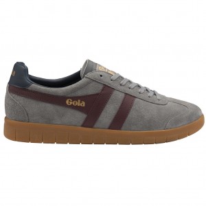Gola Classics Hurricane Suede Sneakers Vínové Tmavě Blankyt CZ | PDRI-29173