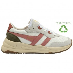Gola Classics Saturn Sneakers Bílé Koralove Růžové Hnědožlutý CZ | UVKC-73490