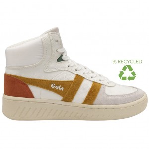 Gola Classics Slam Trident Sneakers Bílé Oranžové CZ | QMBT-80321