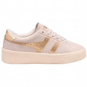 Gola Classics Super Court Metallic Sneakers Bílé Zlaté CZ | DRKO-59082