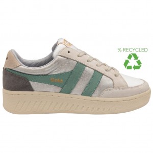 Gola Classics Superslam Blaze Sneakers Stříbrné Zelene Šedé CZ | BOGX-80295
