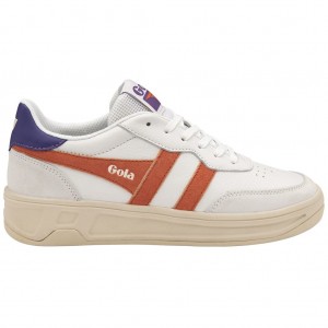 Gola Classics Topspin Sneakers Bílé Koralove Královská Modrá Fialové CZ | VKMS-47983