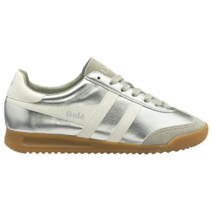 Gola Classics Torpedo Glimmer Sneakers Stříbrné Bílé CZ | ZMJN-49316