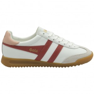Gola Classics Torpedo Leather Sneakers Bílé Růžové CZ | ZSFC-79540