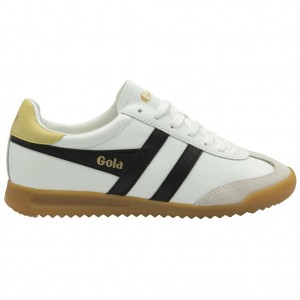 Gola Classics Torpedo Leather Sneakers Bílé Černé Citrón CZ | GDCY-04528