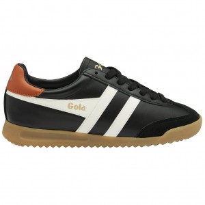 Gola Classics Torpedo Leather Sneakers Černé Bílé Oranžové CZ | SHBF-48123