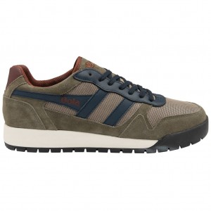 Gola Classics Trek Low Sneakers Hnědožlutý Tmavě Blankyt Vínové CZ | HNRT-75013