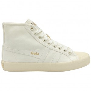 Gola Vegan Classics Coaster High Sneakers Bílé Zlaté CZ | HTDP-36574