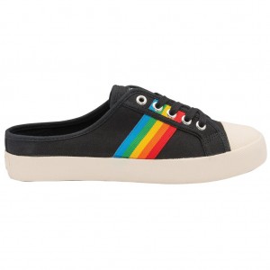 Gola Vegan Classics Coaster Rainbow Mule Plimsolls Shoes Černé CZ | OJAM-75261