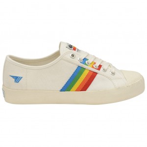 Gola Vegan Classics Coaster Rainbow Shoes Bílé CZ | KNCQ-75361