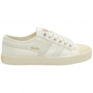 Gola Vegan Classics Coaster Shoes Bílé Zlaté CZ | KDZM-15279
