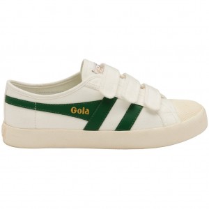 Gola Vegan Classics Coaster Strap Sneakers Bílé Tmavě Zelene CZ | NKOR-98732