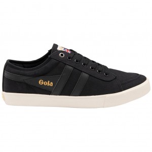 Gola Vegan Classics Comet Plimsoll Sneakers Černé Černé Bílé CZ | JQRZ-67304