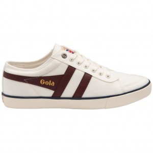 Gola Vegan Classics Comet Plimsoll Sneakers Bílé Vínové Tmavě Blankyt CZ | JLXT-90725