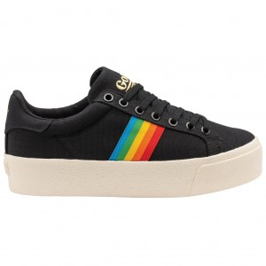 Gola Vegan Classics Orchid Platform Rainbow Shoes Černé CZ | XRHZ-67593