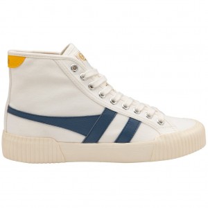 Gola Vegan Classics Rally High Plimsoll Sneakers Bílé CZ | GBFQ-78049