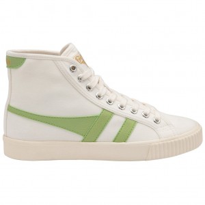 Gola Vegan Classics Tennis Mark Cox High Sneakers Bílé Zelene CZ | XLJZ-63740