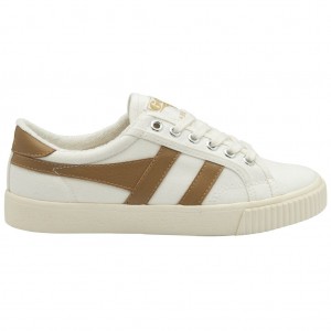 Gola Vegan Classics Tennis Mark Cox Sneakers Bílé Hnědé CZ | ADVM-30657