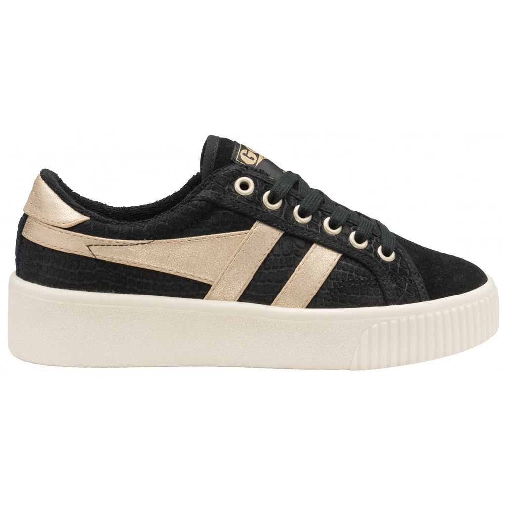 Gola Classics Baseline Mark Cox Mirror Shoes Černé Zlaté CZ | KCLH-35806