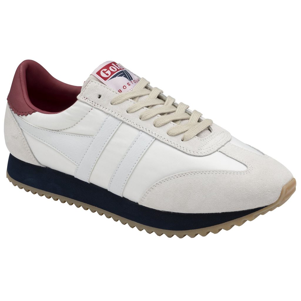 Gola Classics Boston '78 Sneakers Bílé Tmavě Blankyt Tmavě Červené CZ | DOSZ-96841