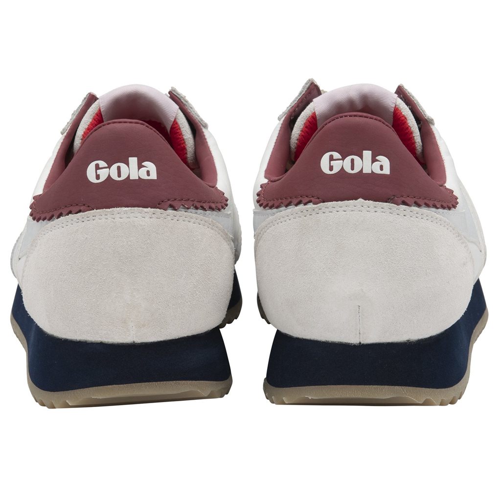 Gola Classics Boston '78 Sneakers Bílé Tmavě Blankyt Tmavě Červené CZ | DOSZ-96841