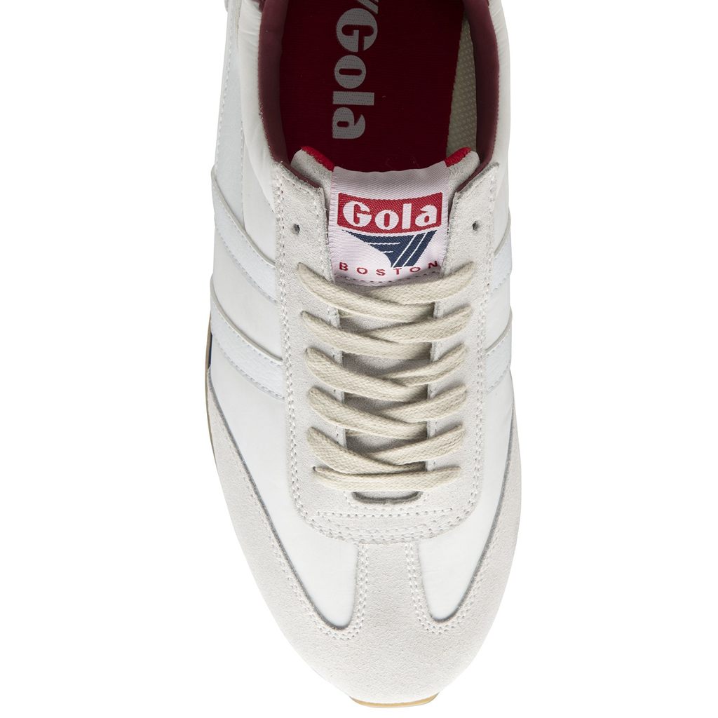 Gola Classics Boston '78 Sneakers Bílé Tmavě Blankyt Tmavě Červené CZ | DOSZ-96841