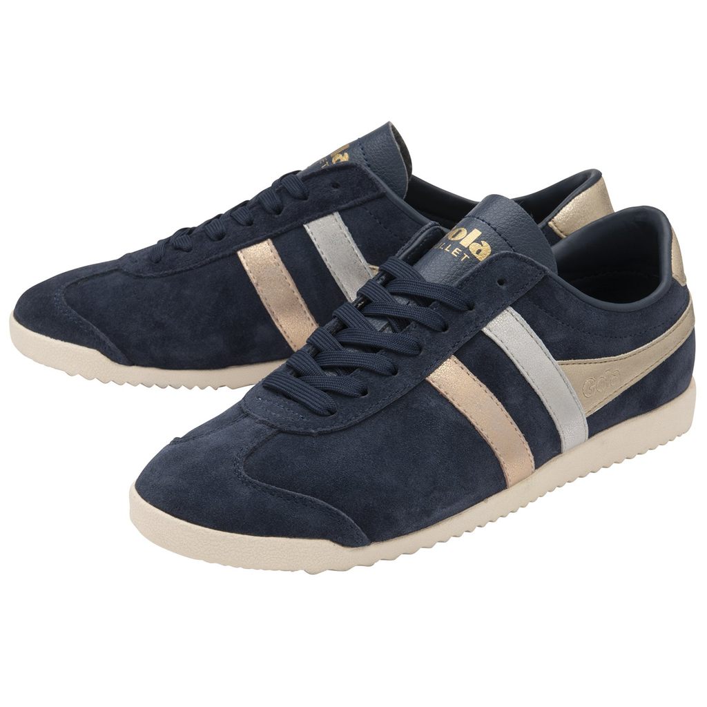 Gola Classics Bullet Mirror Trident Sneakers Tmavě Blankyt Stříbrné Zlaté CZ | LYDM-90734