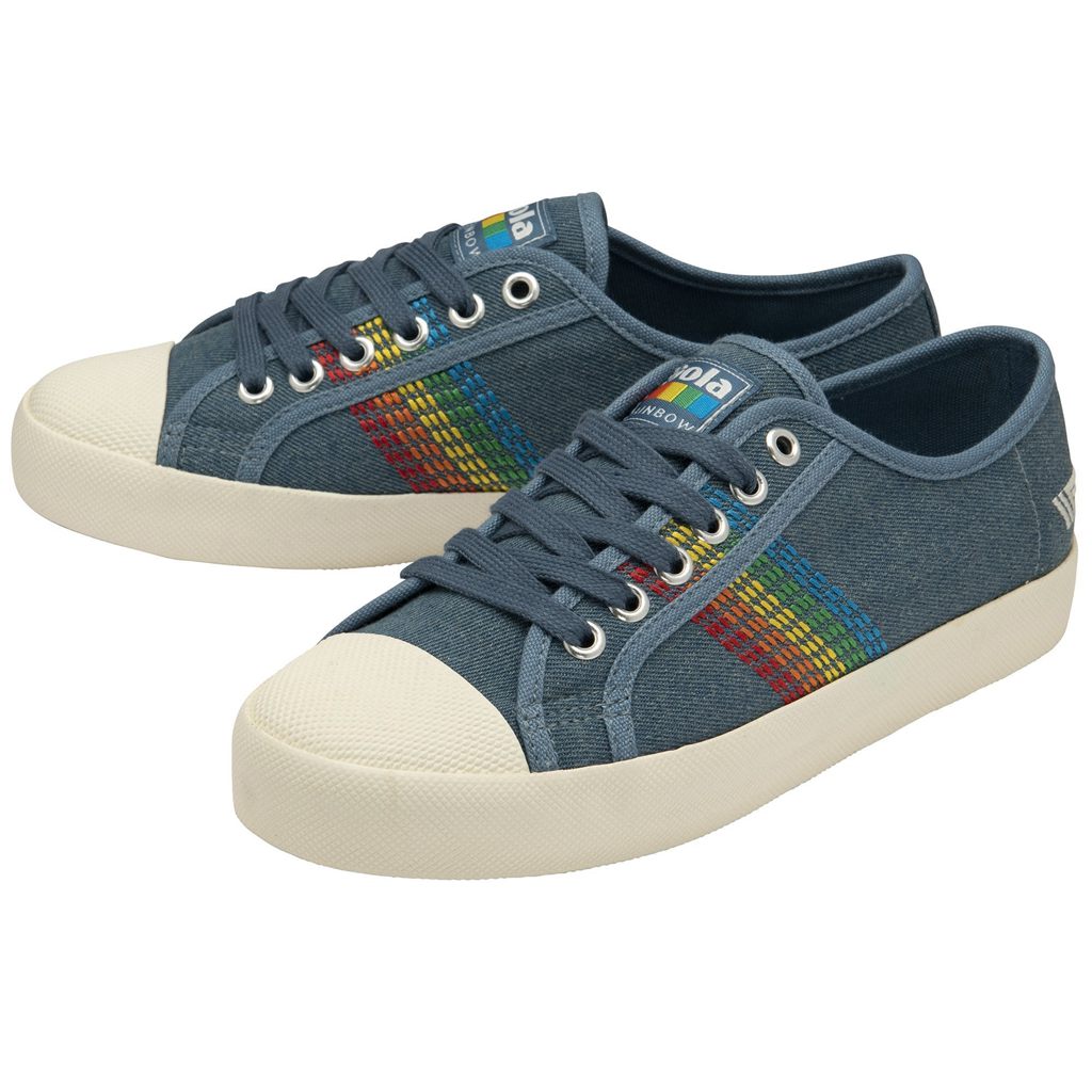Gola Classics Coaster Rainbow Stitch Shoes Denim Multi CZ | IDYV-01378