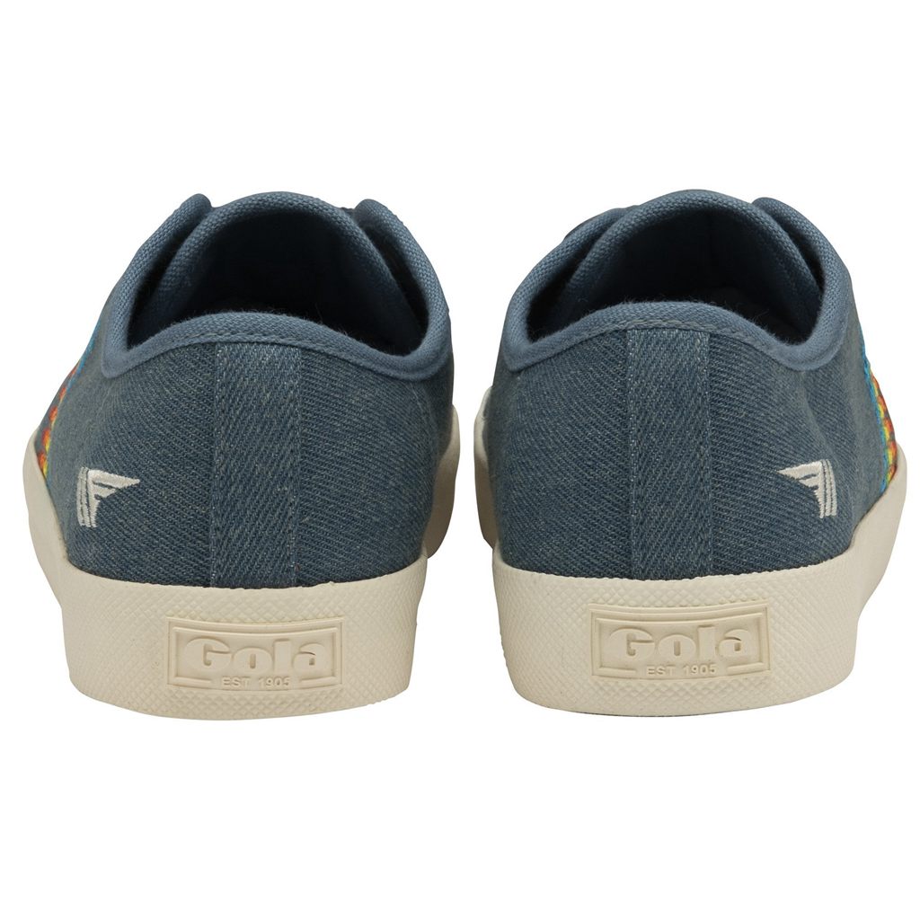 Gola Classics Coaster Rainbow Stitch Shoes Denim Multi CZ | IDYV-01378
