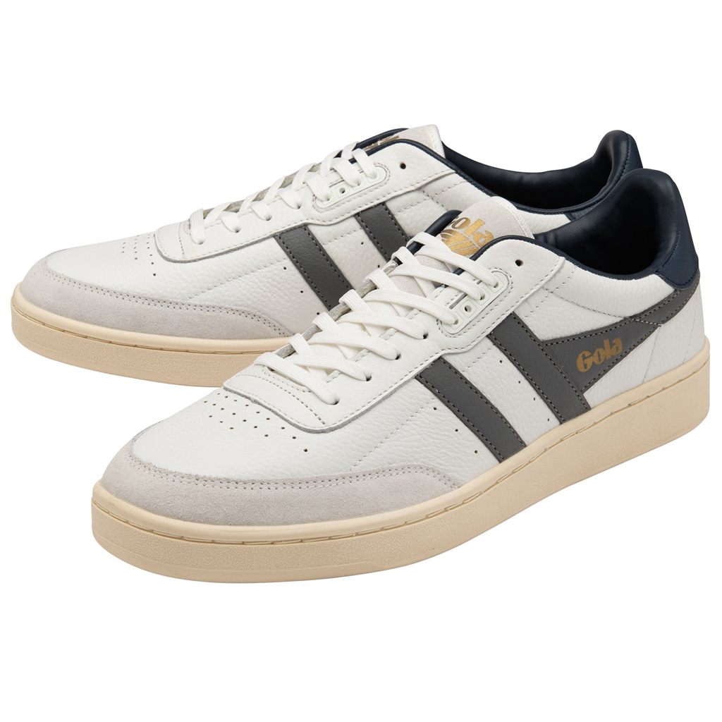 Gola Classics Contact Leather Sneakers Bílé Tmavě Blankyt CZ | INQM-71043