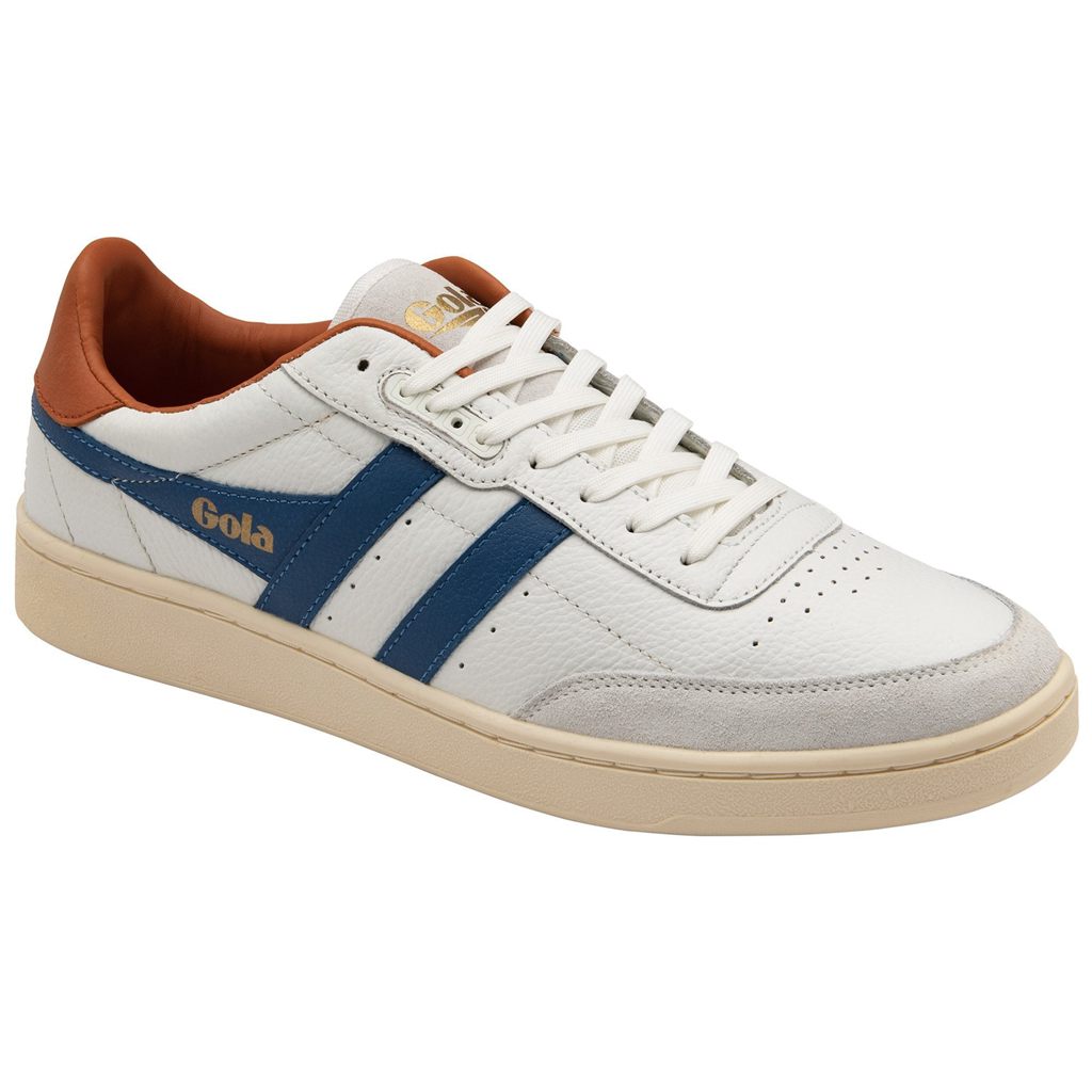 Gola Classics Contact Leather Sneakers Bílé Blankyt Oranžové CZ | YWFQ-80475