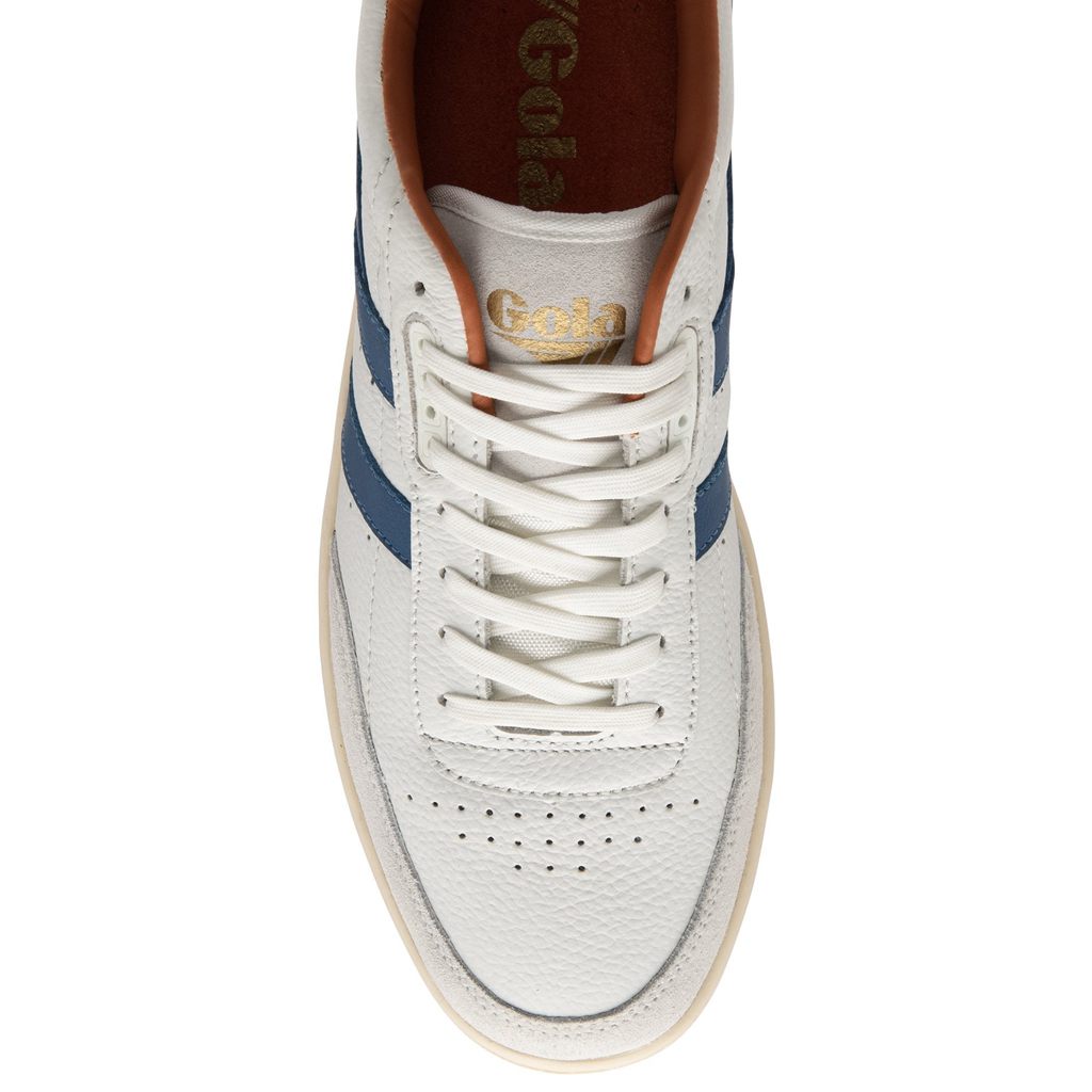 Gola Classics Contact Leather Sneakers Bílé Blankyt Oranžové CZ | YWFQ-80475