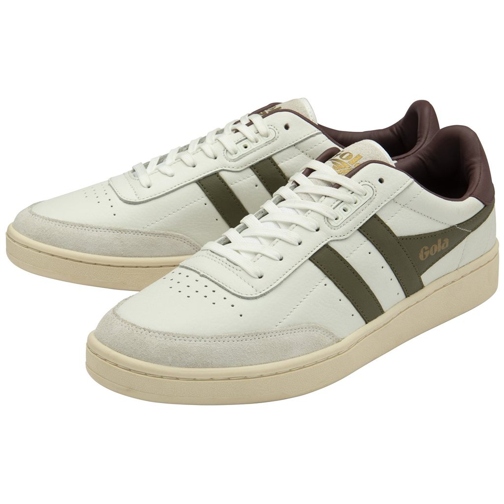 Gola Classics Contact Leather Sneakers Bílé Hnědožlutý Vínové CZ | JTSC-76539