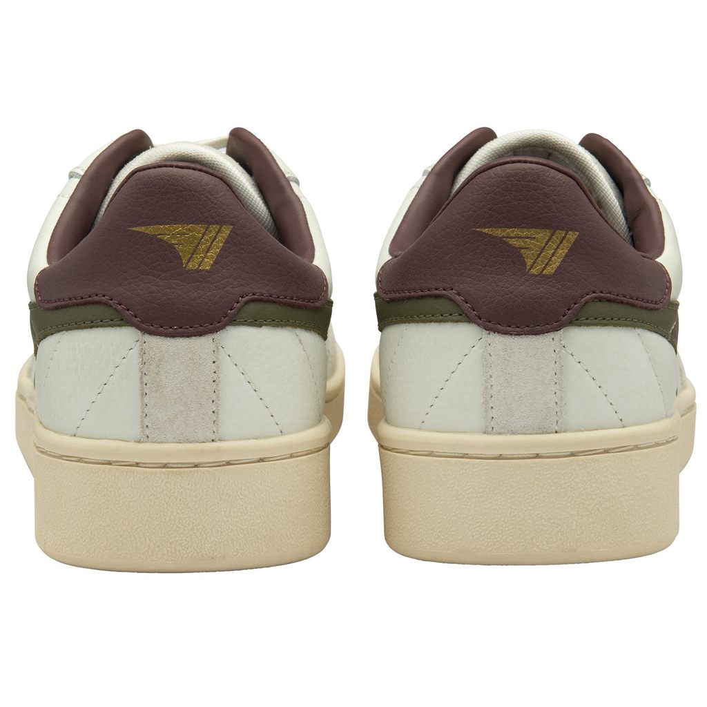 Gola Classics Contact Leather Sneakers Bílé Hnědožlutý Vínové CZ | JTSC-76539