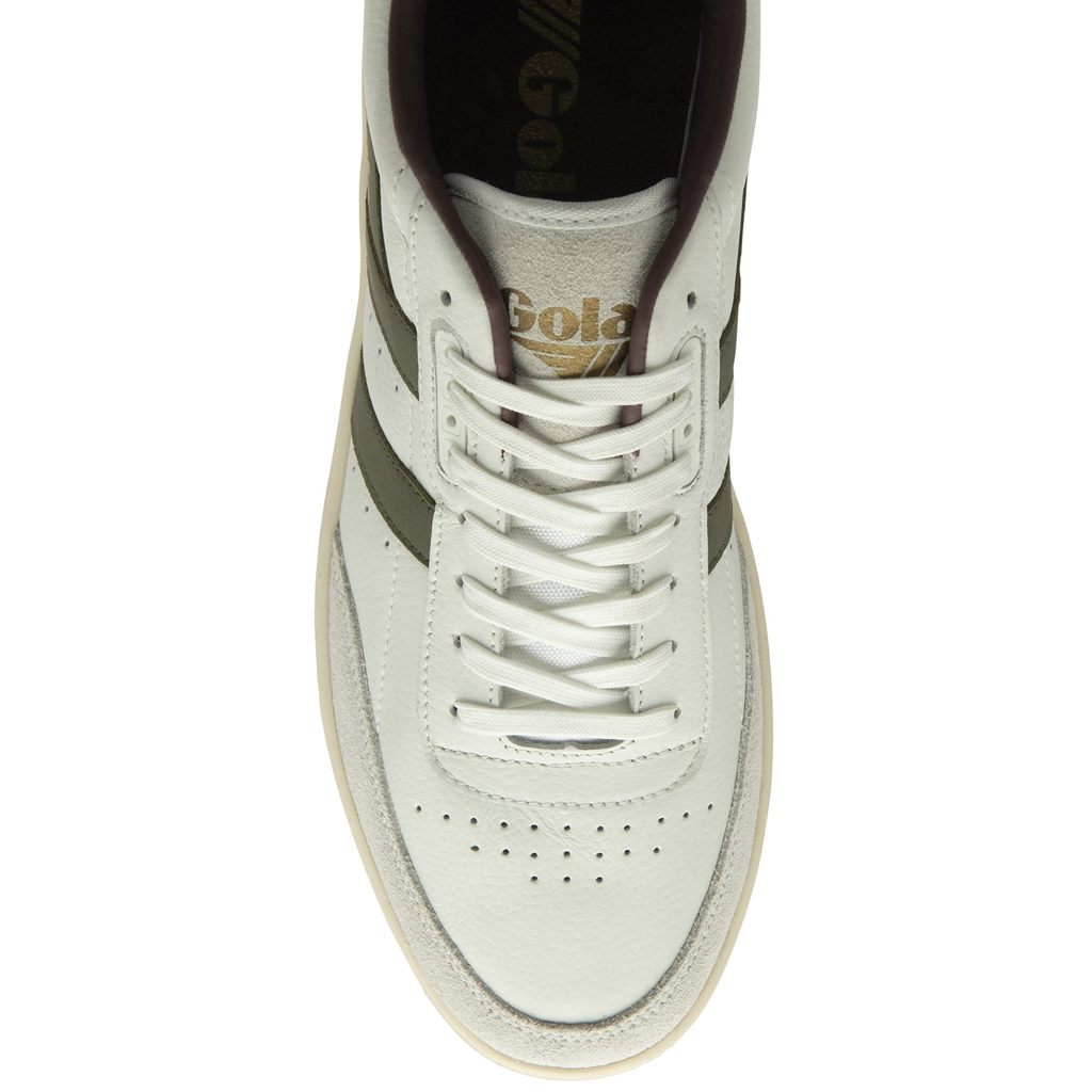 Gola Classics Contact Leather Sneakers Bílé Hnědožlutý Vínové CZ | JTSC-76539