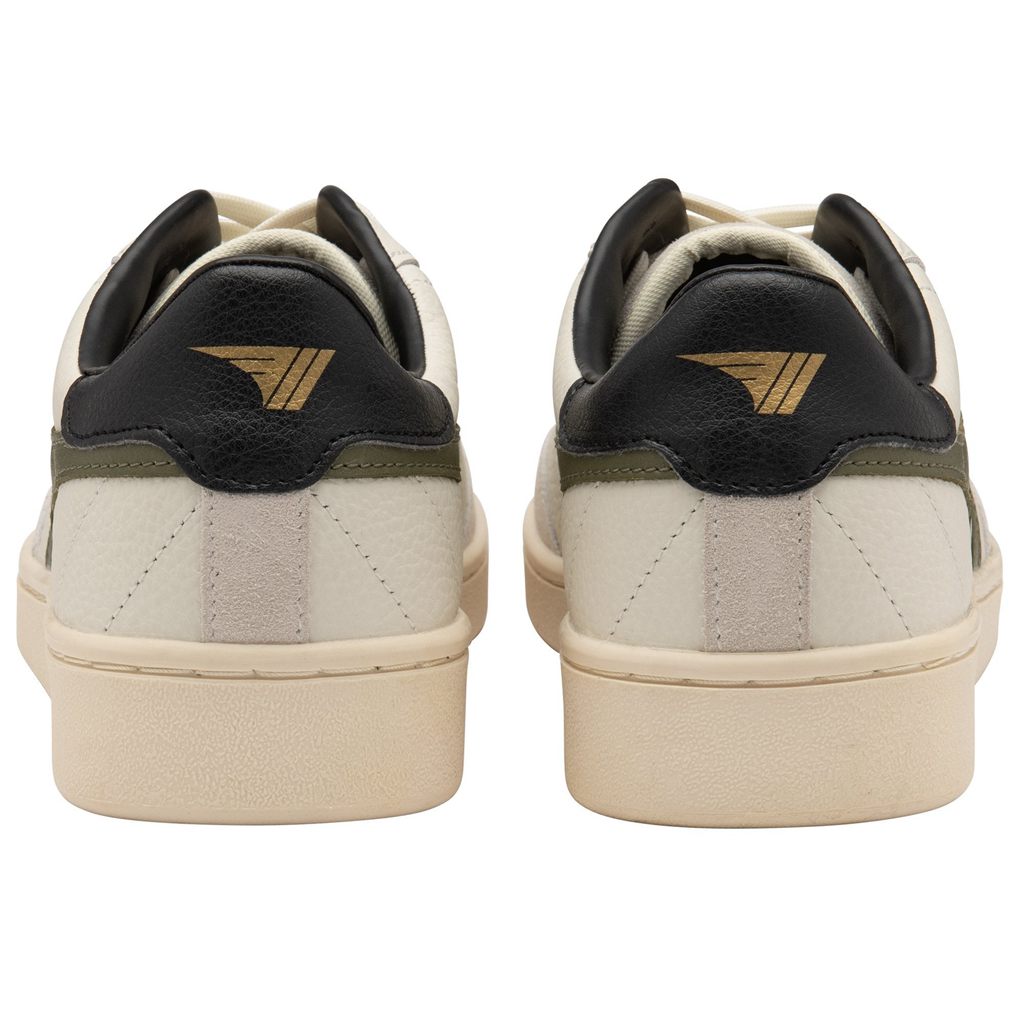 Gola Classics Contact Leather Sneakers Bílé Hnědožlutý Černé CZ | TMEJ-43609