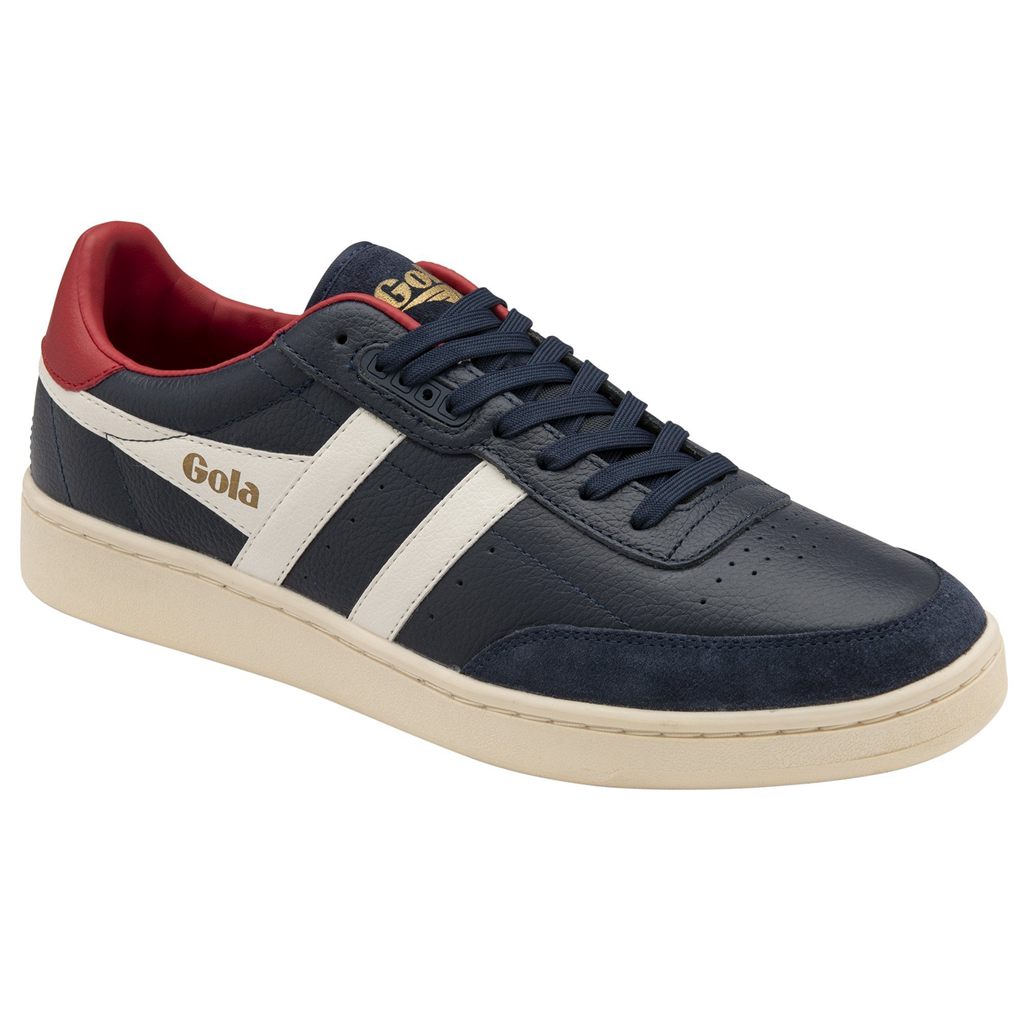 Gola Classics Contact Leather Sneakers Tmavě Blankyt Bílé Tmavě Červené CZ | IOKB-80532