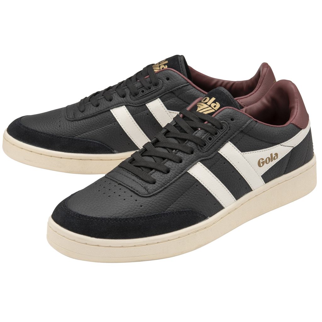 Gola Classics Contact Leather Sneakers Černé Bílé Vínové CZ | RDWX-03691