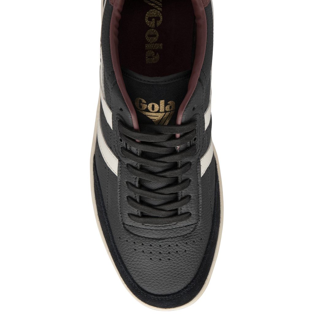Gola Classics Contact Leather Sneakers Černé Bílé Vínové CZ | RDWX-03691