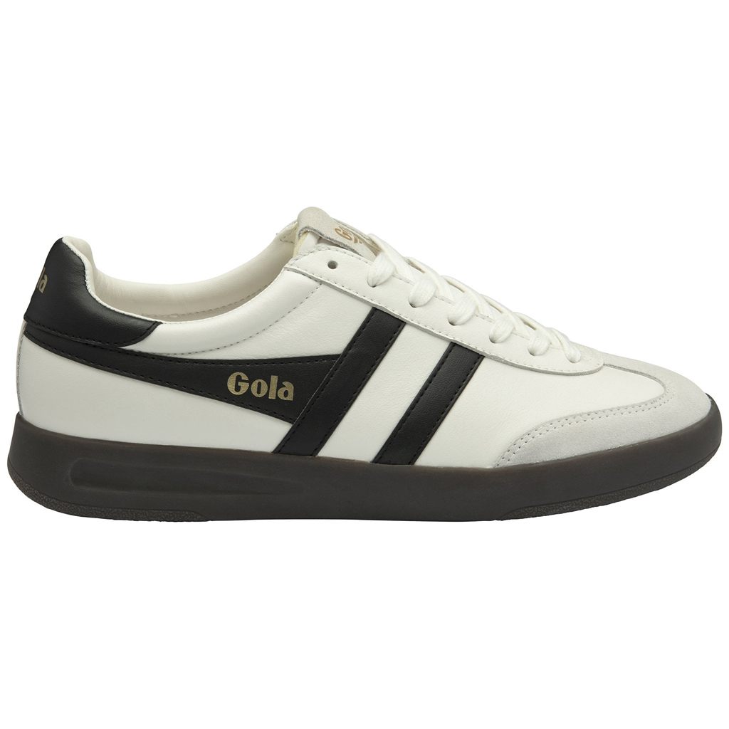 Gola Classics Cyclone Leather Sneakers Bílé Černé Tmavě CZ | SGXC-92486