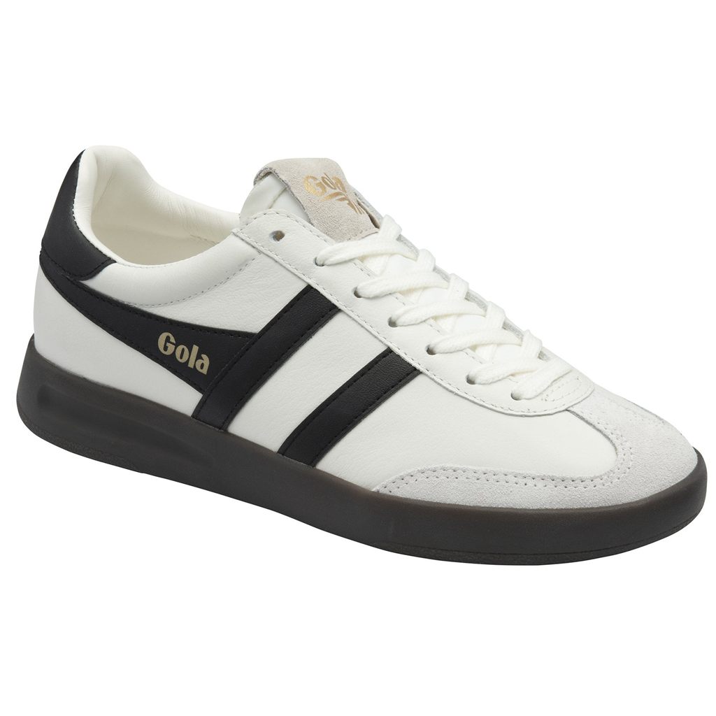 Gola Classics Cyclone Leather Sneakers Bílé Černé Tmavě CZ | SGXC-92486