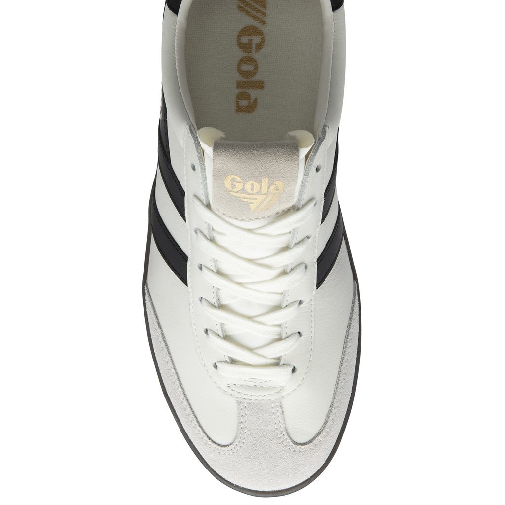 Gola Classics Cyclone Leather Sneakers Bílé Černé Tmavě CZ | SGXC-92486