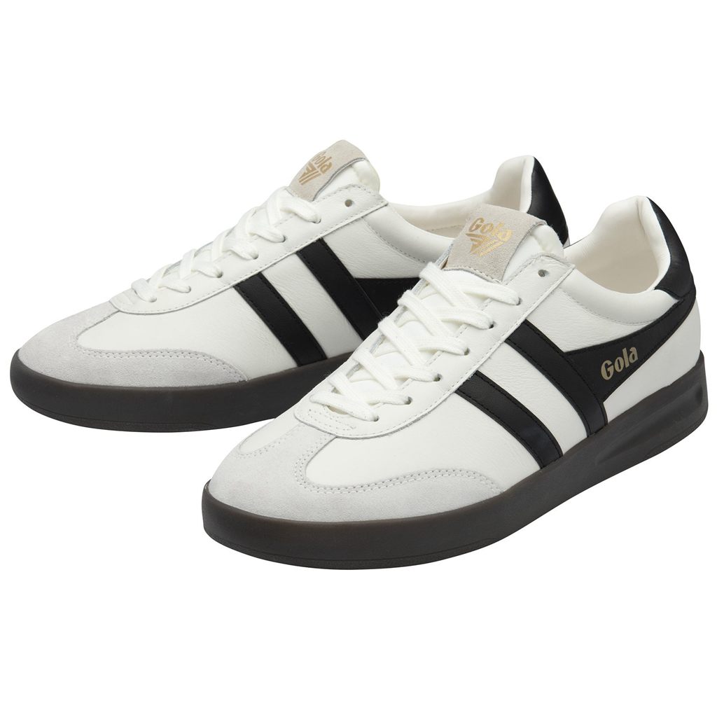 Gola Classics Cyclone Leather Sneakers Bílé Černé Tmavě CZ | IWPV-58617
