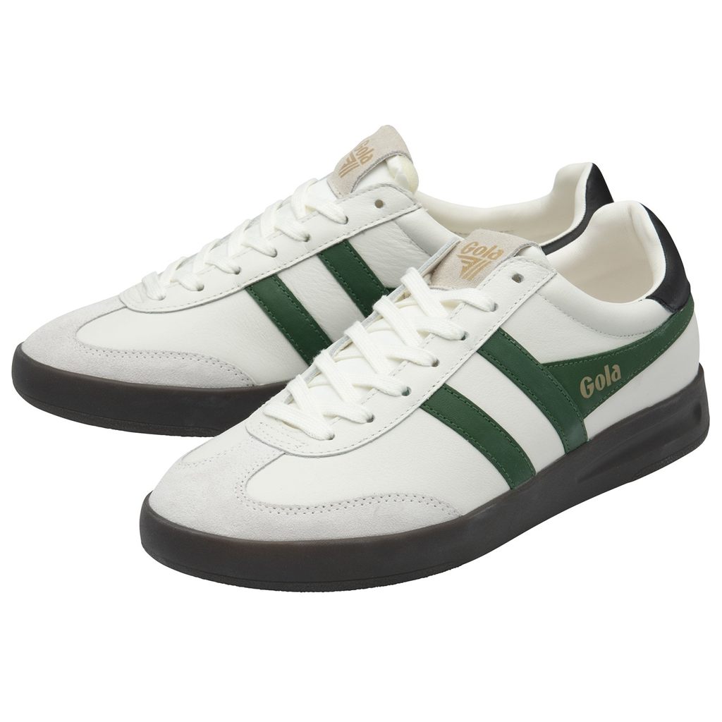 Gola Classics Cyclone Leather Sneakers Bílé Černé Tmavě CZ | OIFB-20719