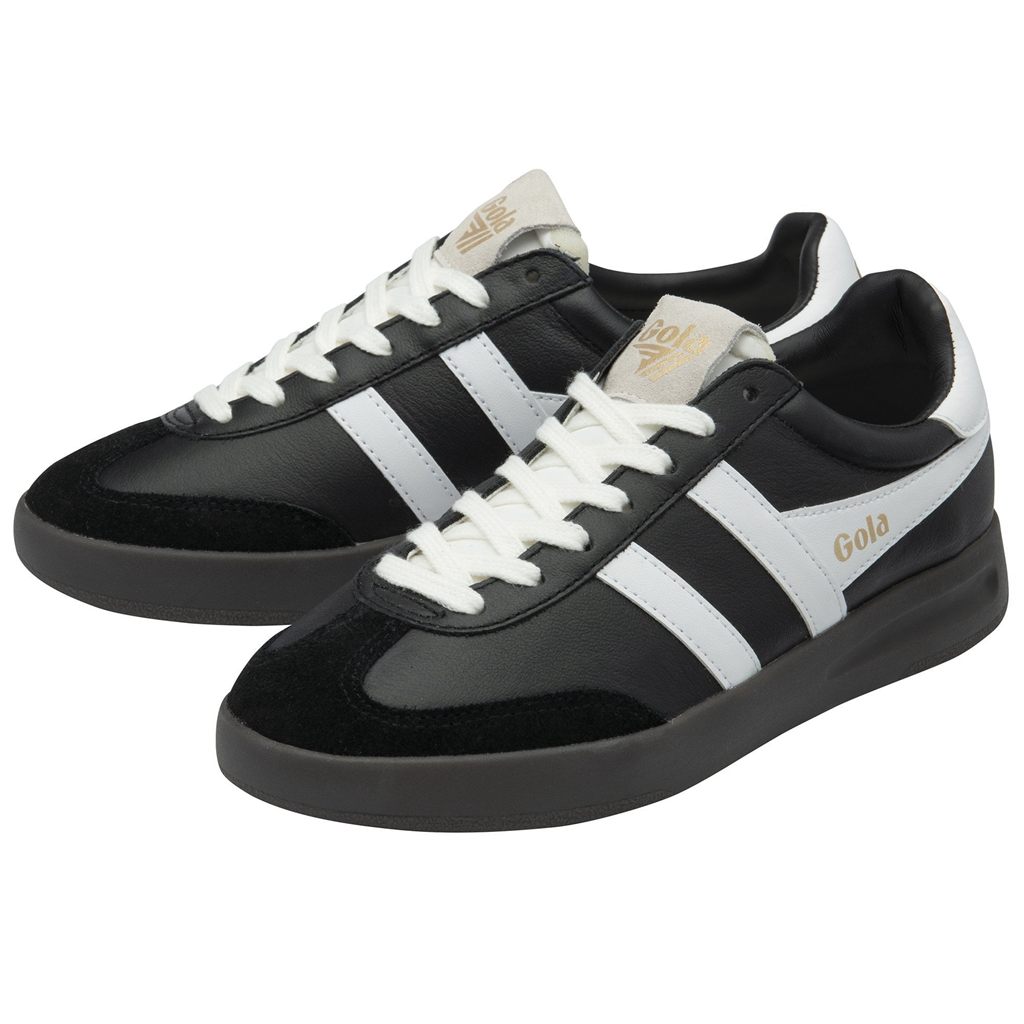 Gola Classics Cyclone Leather Sneakers Černé Bílé Tmavě CZ | YVXO-76512