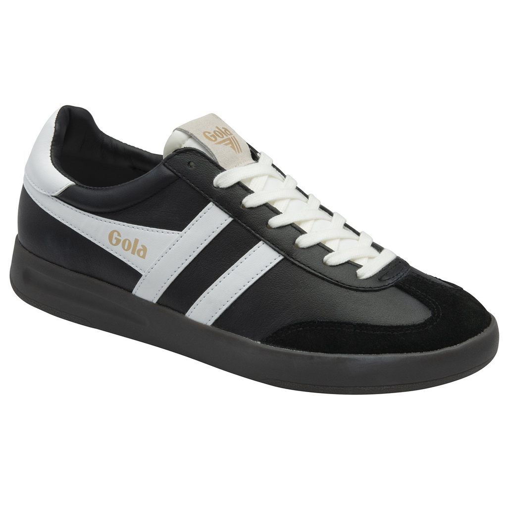 Gola Classics Cyclone Leather Sneakers Černé Bílé Tmavě CZ | TQAE-28739