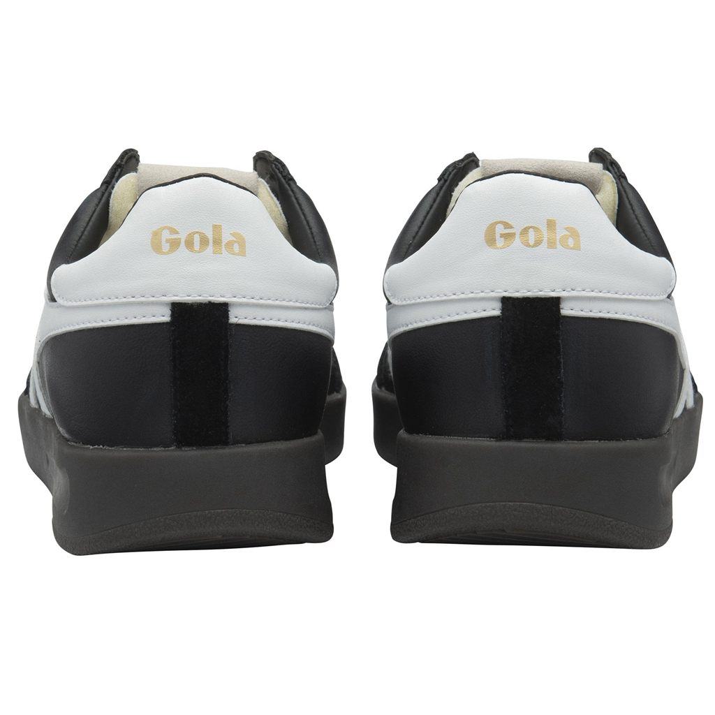 Gola Classics Cyclone Leather Sneakers Černé Bílé Tmavě CZ | TQAE-28739