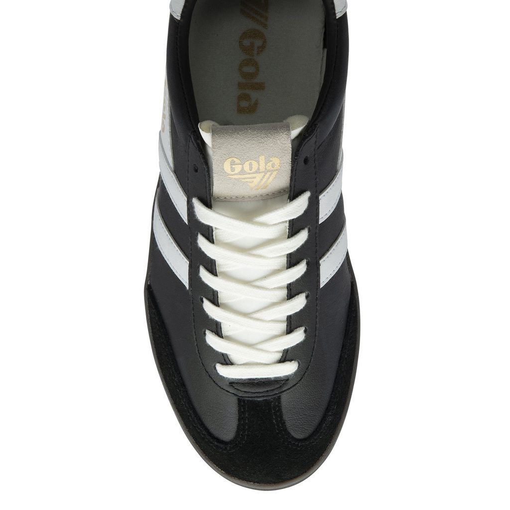 Gola Classics Cyclone Leather Sneakers Černé Bílé Tmavě CZ | TQAE-28739