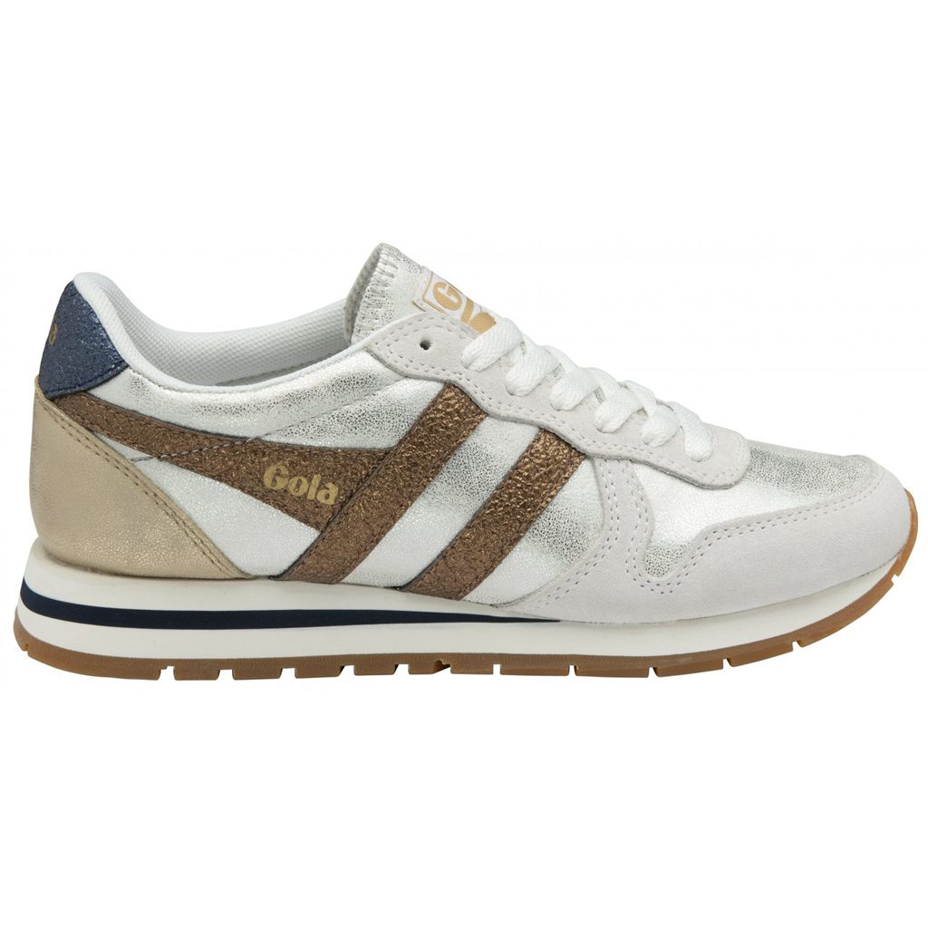 Gola Classics Daytona Blaze Sneakers Bílé Měď Tmavě Blankyt CZ | HGFU-59647