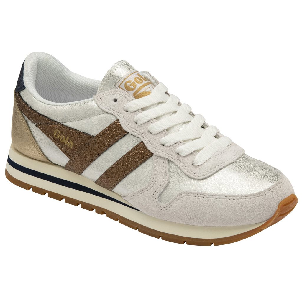 Gola Classics Daytona Blaze Sneakers Bílé Měď Tmavě Blankyt CZ | HGFU-59647